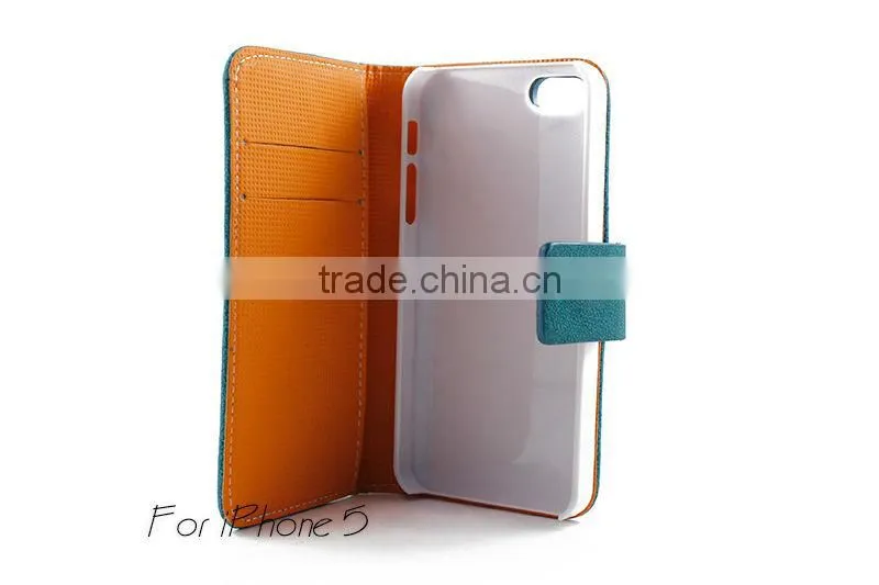 Book Style Leather Mobile Phone Case for Iphone 5
