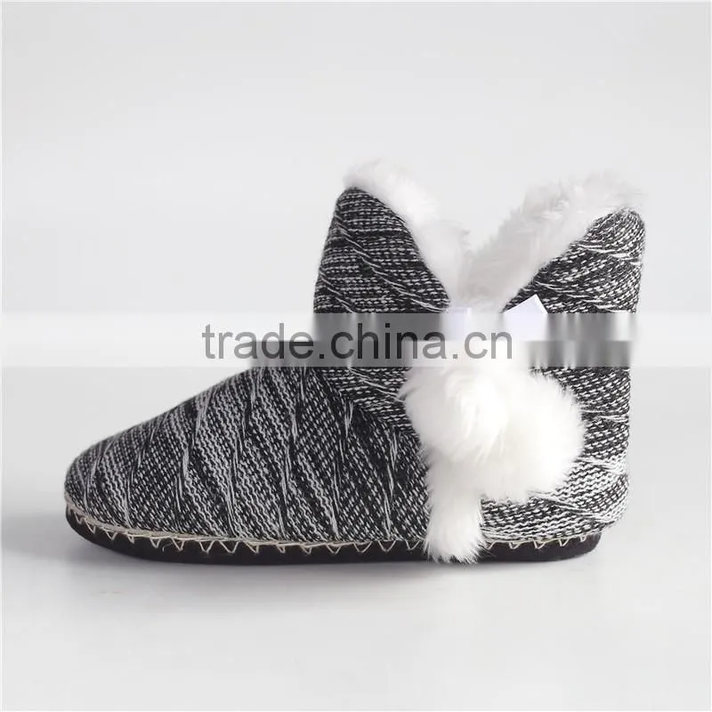 Ladies knit slipper boot
