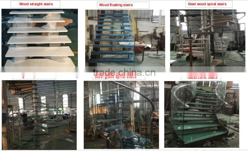 Decorative indoor customized wooden floating staircase manufacturer--YUDI