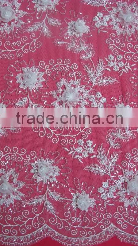 Beautiful design 3d birdal fabric and lace