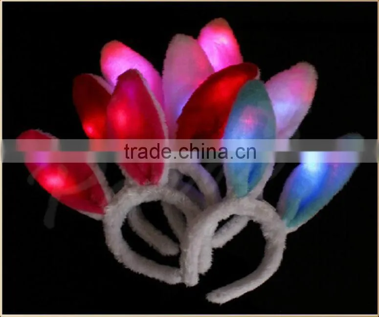2015 Easter HOT sale plush LED flashing bunny ears