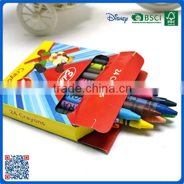 2016 Wholesale 24 colors crayon into paper box for drawing from China