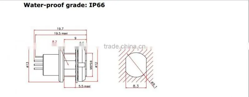 10 Pins Metal Female Half moon connector SZCNT manufactory