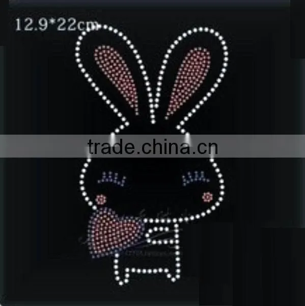 rabbit style hot fix motifs rhinestone transfer