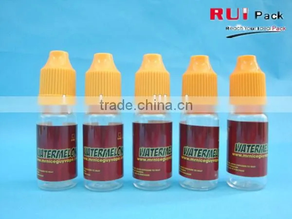 30ml PET e-liquid bottle with double insurance cap, plastic eye dropper bottle