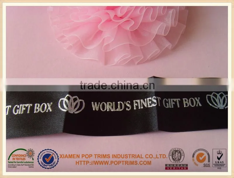 Silver foil printed ribbons for packing used