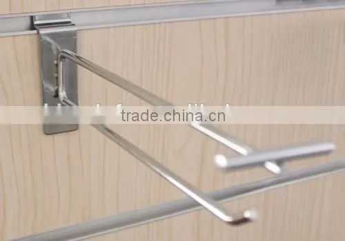 Chrome slatwall display hook with price tag
