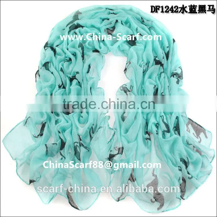 Dark Horse Print Scarf Shawl Wholesale Women