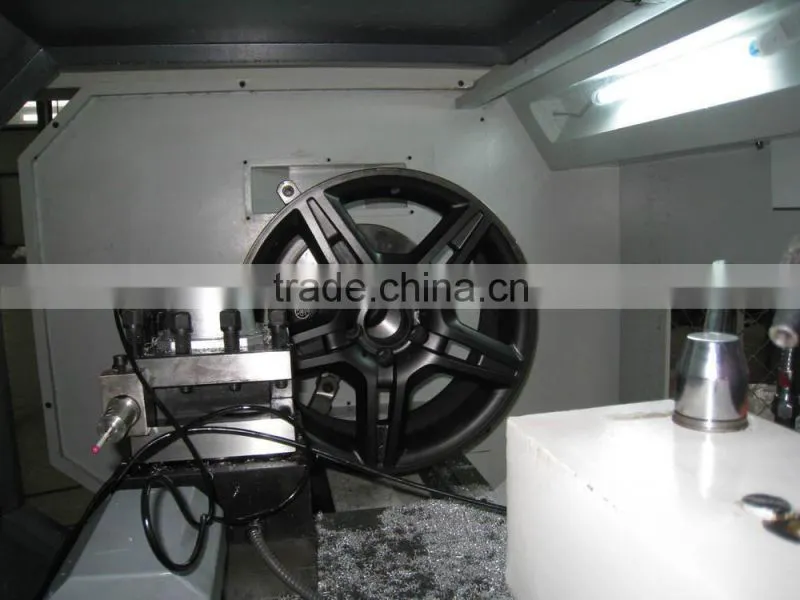 car alloy wheel surface diamond cutting cnc lathe with digitizer probe controller CK6166A