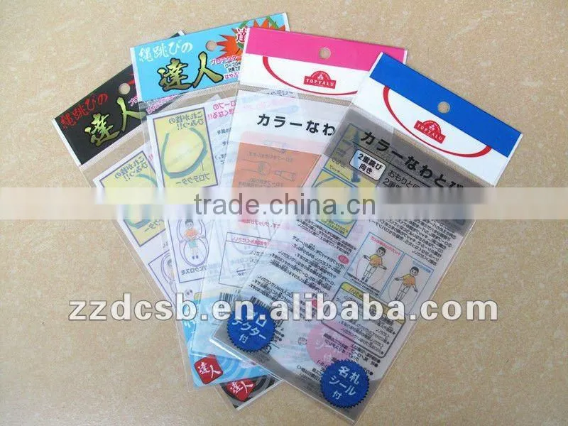 Plastic resealable opp header bag with self adhesive flap at the top