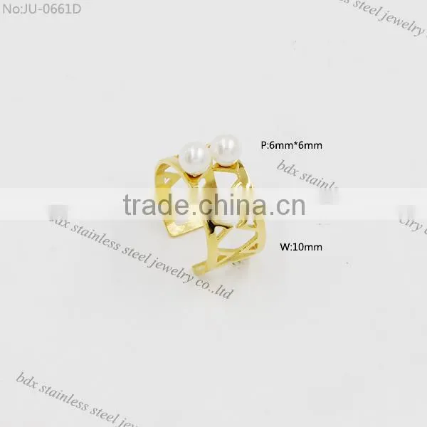 High Quality Stainless Steel Religious Classic Catholic Virgin Mary Blessed Mother Ring With Pearls Made In China Big Factory