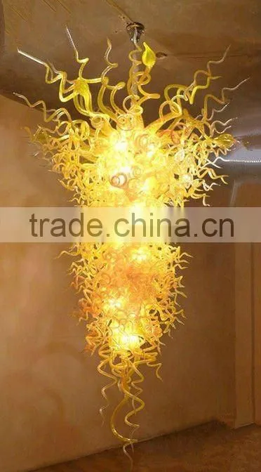 Modern hand blown coloured glass chandelier from famous Chinese glass artist Mr Ou LianHua