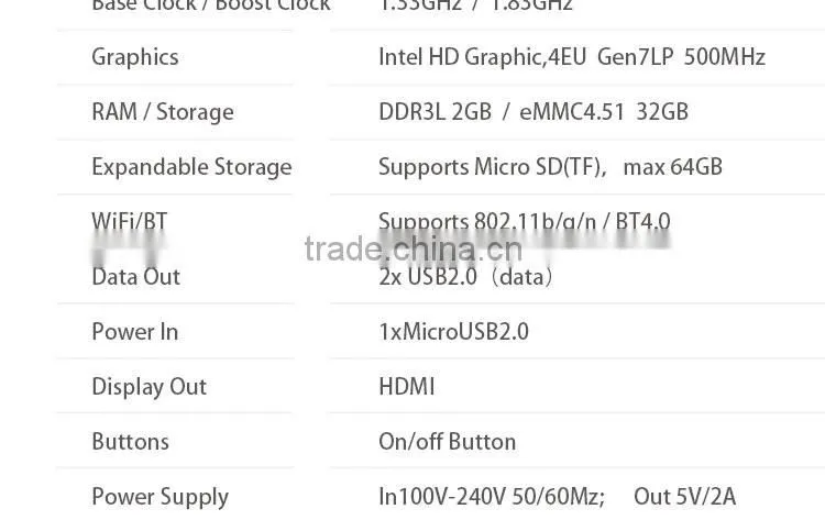 MeeGOpad T05 World First Cherry Trail Compute Stick, Win10 Home Version RAM 4GB