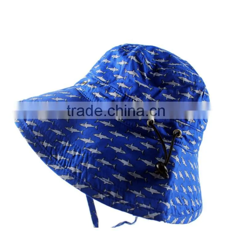 wholesale blank fabric headwear bucket hat with white dots
