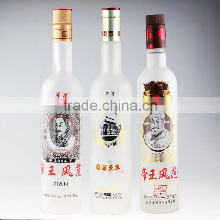 Custom design mongolian vodka bottle high quality spirit bottle wholesale glass bottles