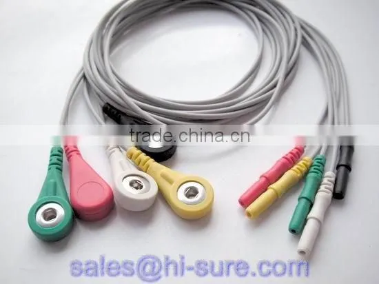 hot selling! medical cable/5 lead wire for ECG equipment,ECG conductive electrode cable