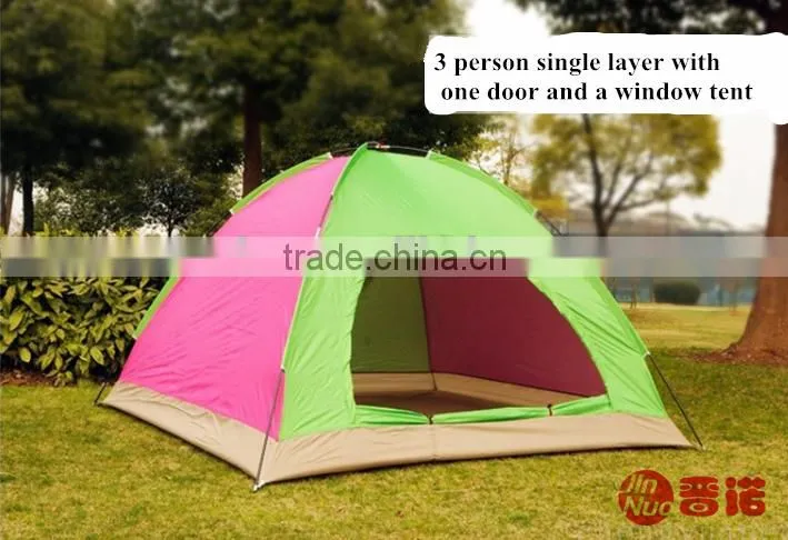 4 person single layer wind resistant camping tent