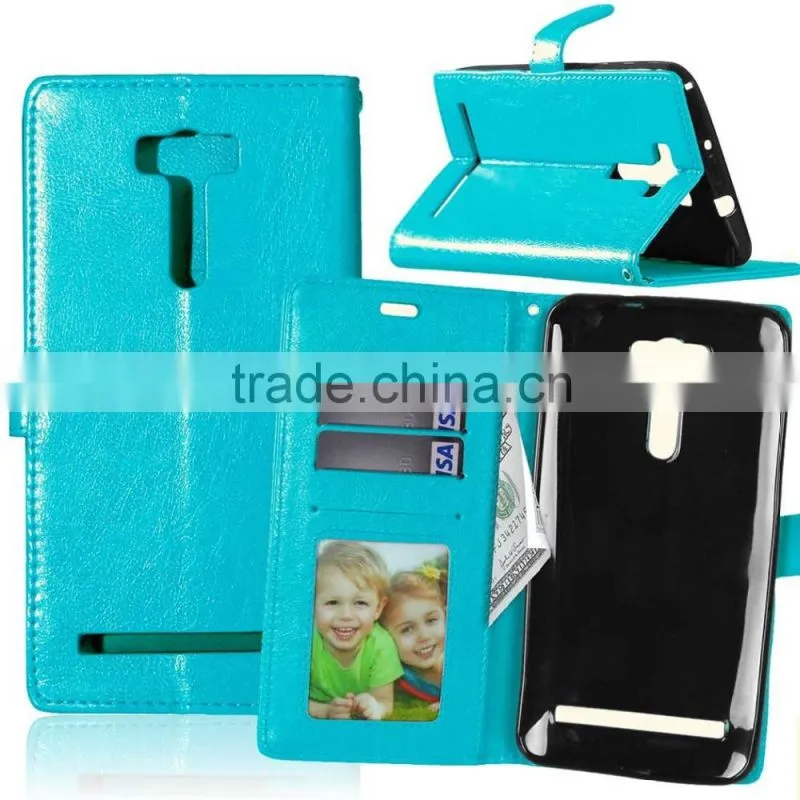 Hot sale PU Leather Mobile Phone Flip Wallet Kickstand Case for ASUS Zenfone 2 Laser ZE601KL 6.0
