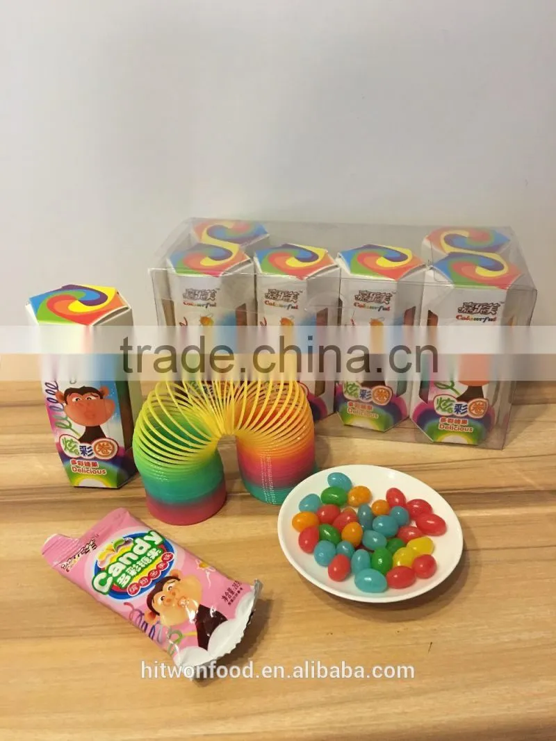 Hitwon rainbow roll candy coated soft candy with toy