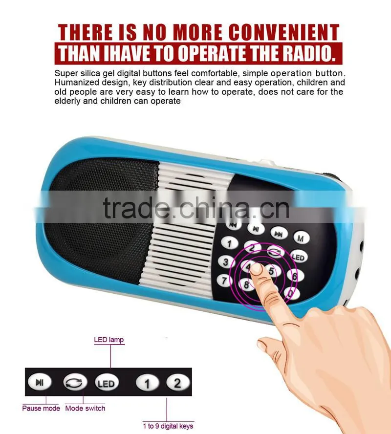 Portable radio plastic Y-898 with 40mm speaker unit fm online radio stations components from china
