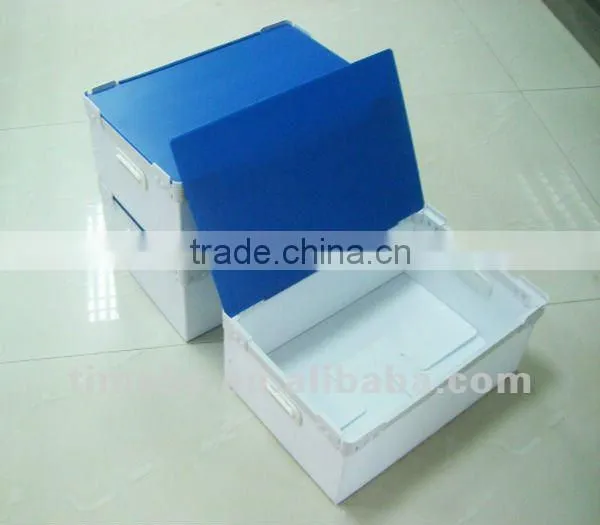 Corrugated plastic stackable boxes