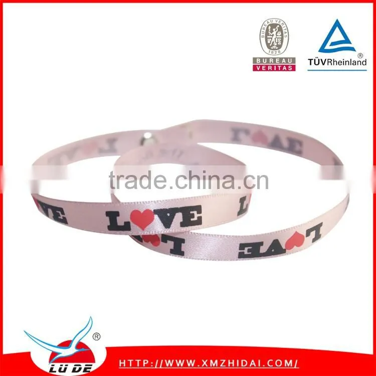 Factory direct sale promotional ribbon wristbands