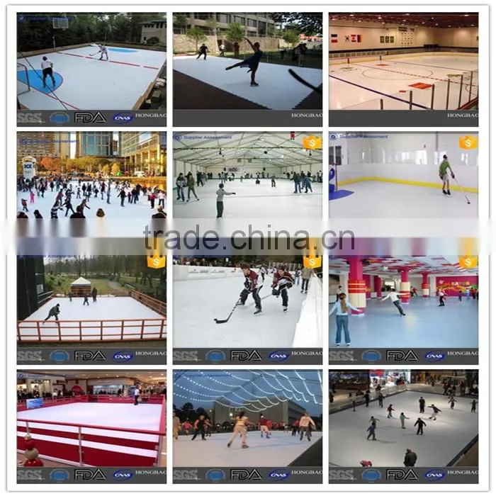 HDPE Self-lubricating synthetic ice rink/ roller skating court flooring