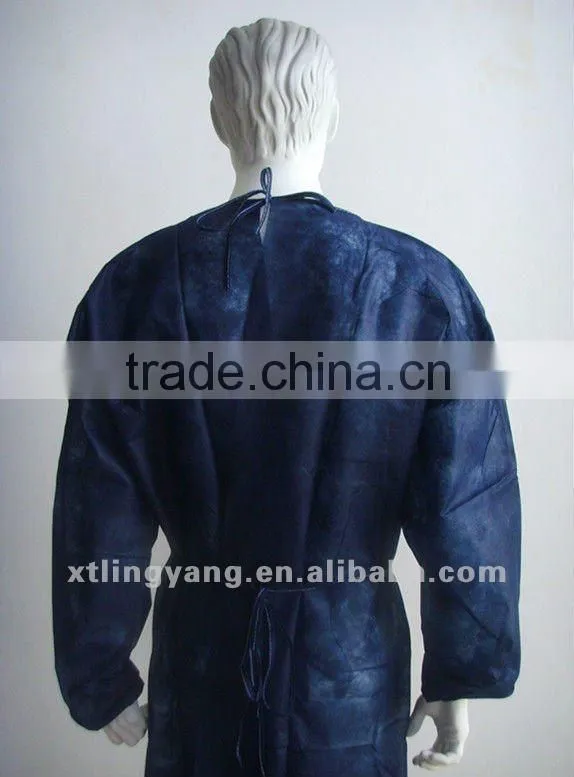Disposable SBPP non-woven isolation gown long sleeve