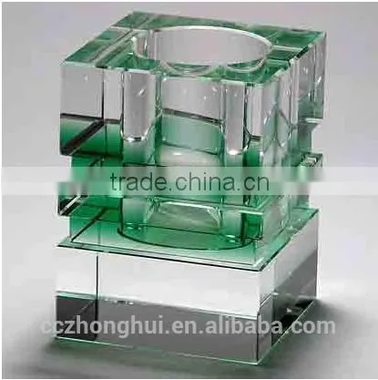 2016 China new innovative product crystal pen holder with hot photo and clock