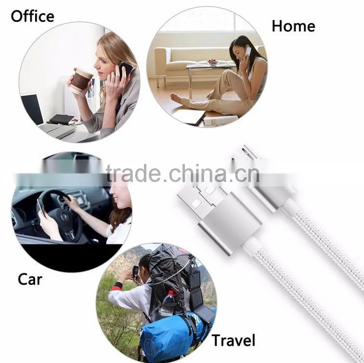 Durable 1m nylon braided usb cable for android phones, micro usb v8 charger cable charging cord