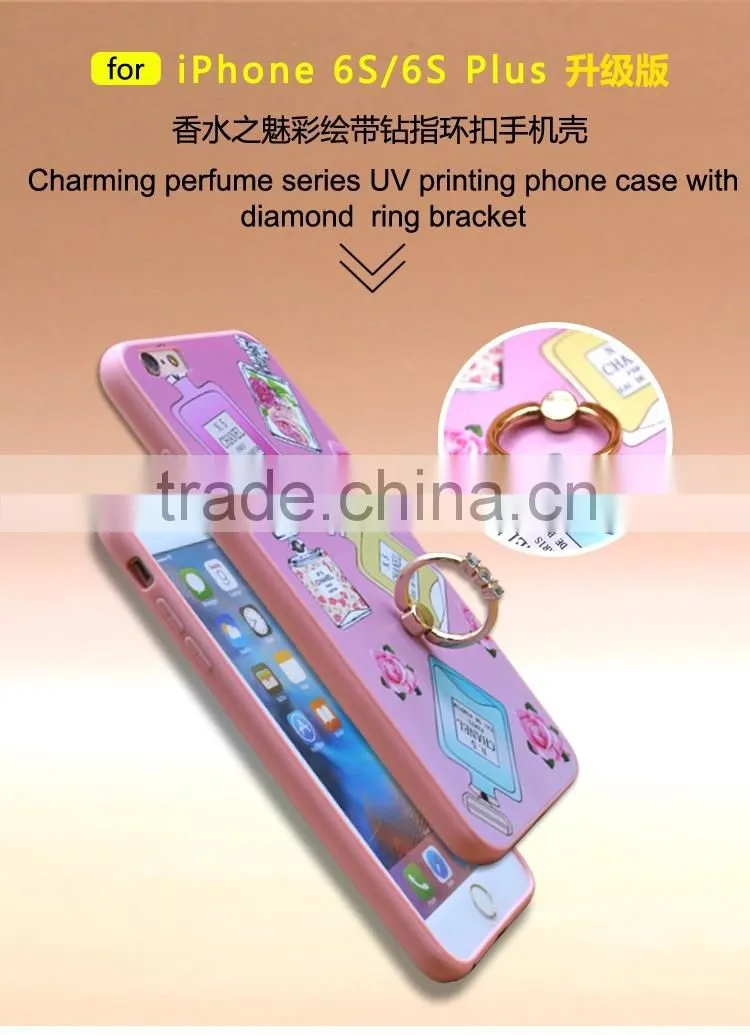 Hot Selling Perfume TPU+PC 2-in-1 Hybrid Pattern Phone Cases With Ring Bracket For iPhone 6s Plus