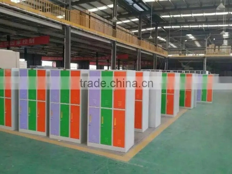 Colorful multi-door steel student lockers / 6 door metal locker cabinets