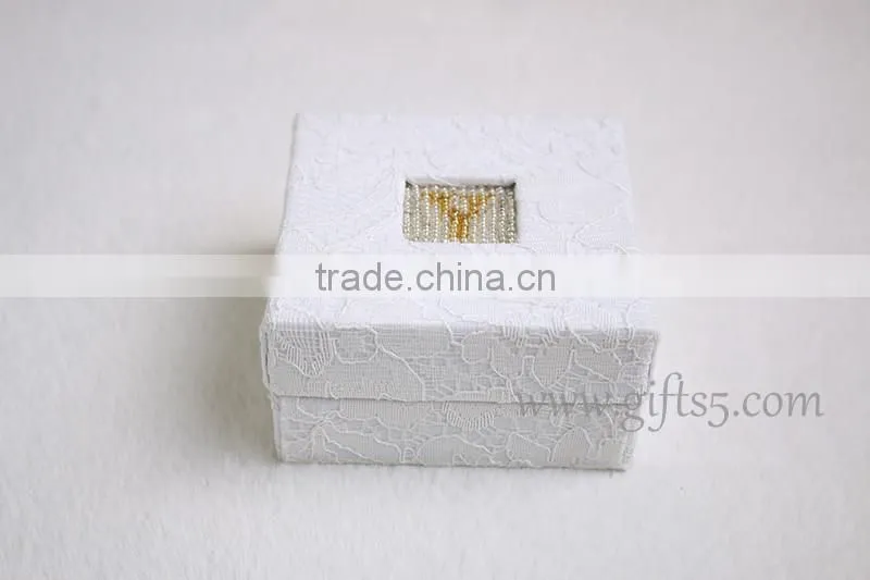 Personalized custom handmade made jewelry boxes with beaded name plate of Y