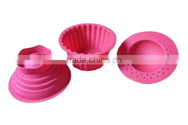 High quality Non-stick Silicone Jumbo Cupcake Mold With Cover