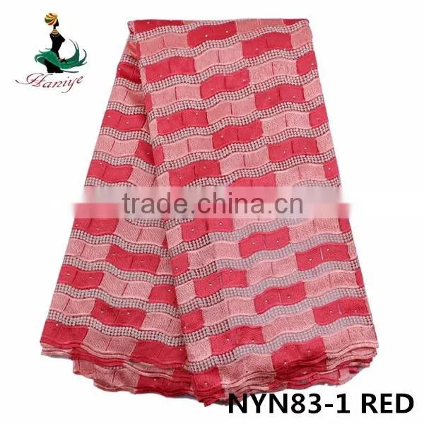 2016 Haniye new design tulle lace fabric tulle lace fabric wholesale for clothes/NYN83