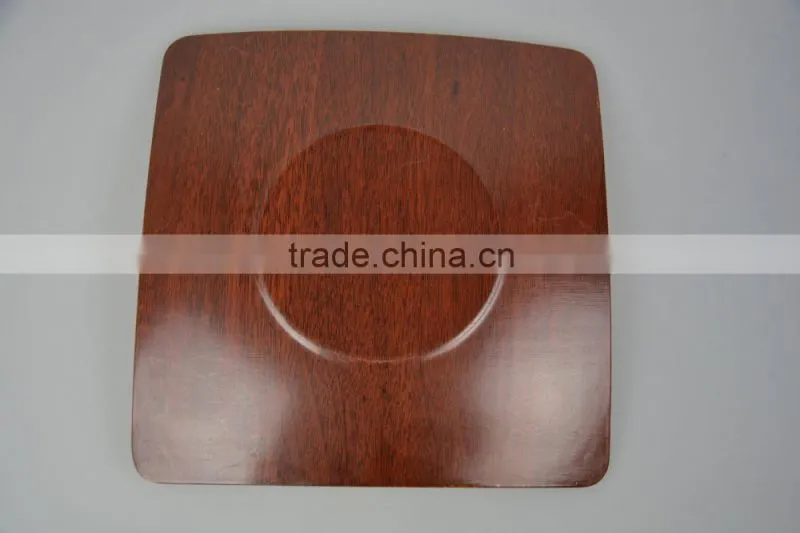 Bauble Red Brown Color China Square Shape Elegance Tea Pastries Gift Square Wooden Dinner Plate