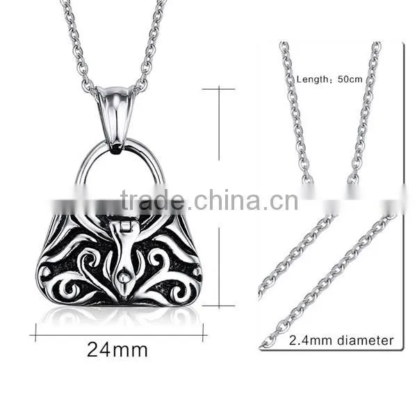 Stainless Steel Jewelry Handbag Design Ash Necklace