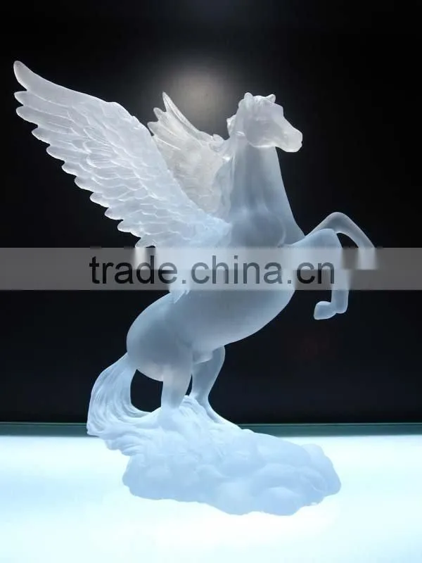 modern casting glass art and lobby decoration of seating elephent