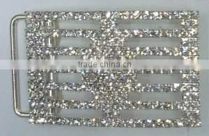 Wholesale Rectangular Clear Crystal Rhinestone Buckle for Belt