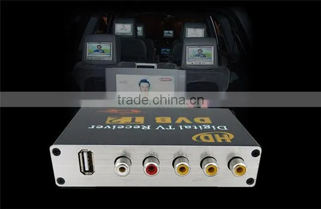 HD Double Tuner Car DVB-T2 Digital TV Receiver H.264 MPEG-4 Speed can reach 120-150km/h Use for Thailand Columbia Russia etc.
