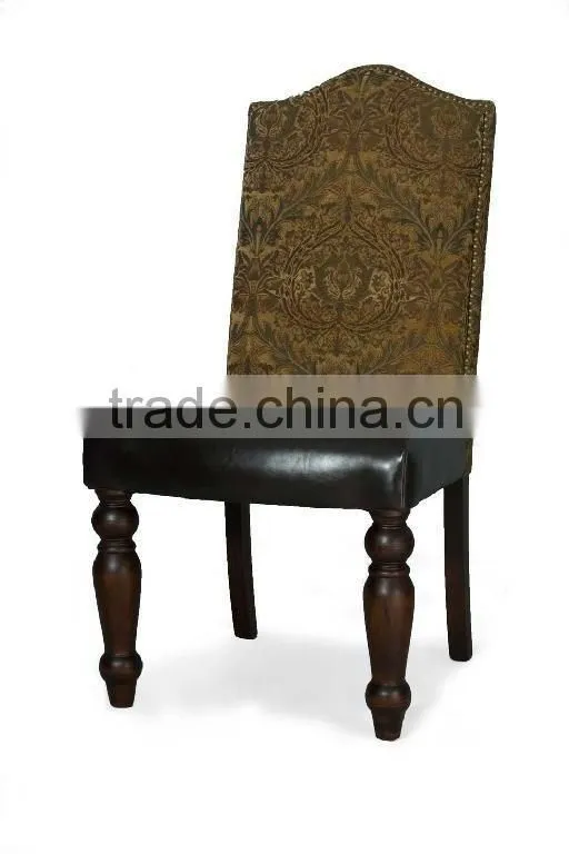 Luxury vintage furniture solid wood chair cover by pu leather fabric