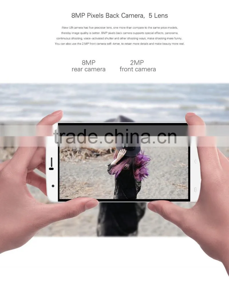 iNew U9 Android 5.1 2.5D Arc Screen 6.0 inch MTK6735 1.3GHz Quad Core 1GB RAM 8GB ROM A-GPS OTG Light Sensor Bluetooth 4.0