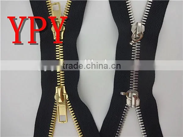 Decorative Two Way Slider Metal Zipper For Garments