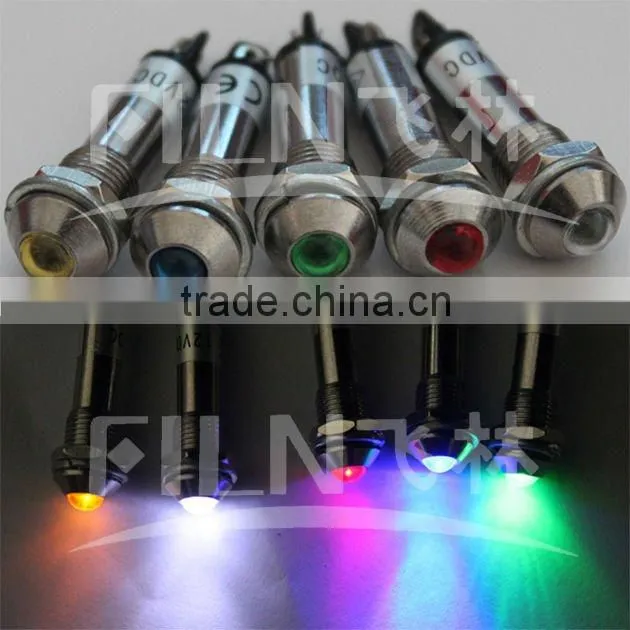 Green 12V led signal light 8mm Fast Delivery FL1-24