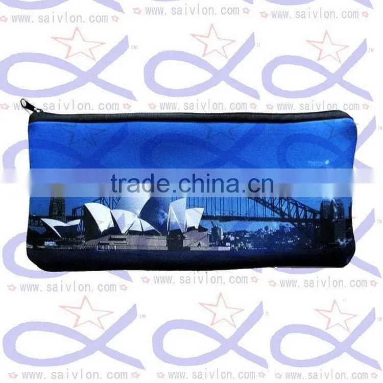 Waterproof light neoprene zipper custom pencil bag