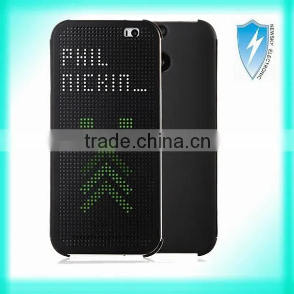 2014 new arrival dot view case for htc one m8