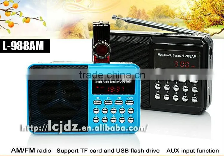 L-988AM Portable mini mp3 radio, mini am/fm radio mp3 player
