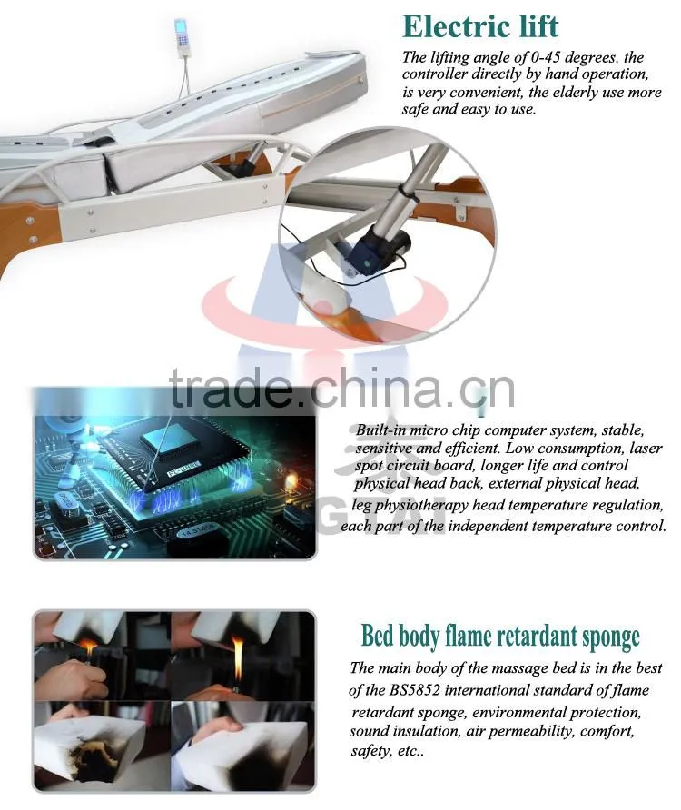 XT-168-1D MP3 Music Medical Automatic Infrared Therapy Heating Portable Thai Roller Hot Stone Electric Thermal Jade Massage Bed