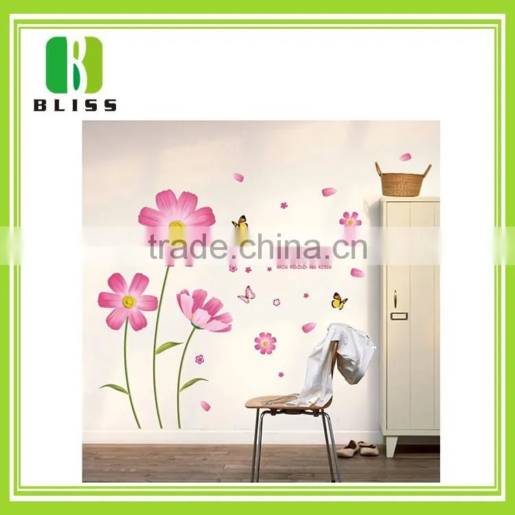 Custom decorative epoxy high quality room decor flower design wall 3d floor sticker