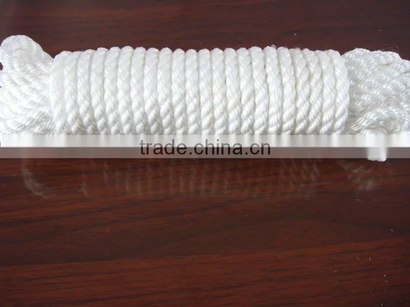 white 3-strand twist pp rope with sealing rope